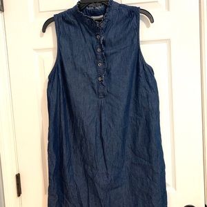 Allison Brittney: Collard Button Down Jean Dress